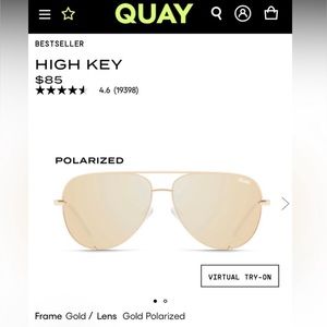 High Key gold sunglasses